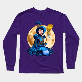 Elegant Witch under the Moonlight Long Sleeve T-Shirt